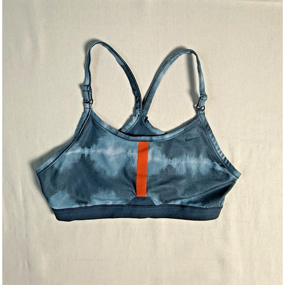 Nike Dri-FIT Tie Dye Sports Bra XL Blue Orange Racerback Workout Athletic Y2K